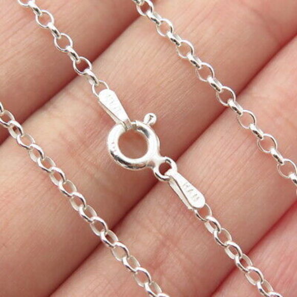 HAN 925 Sterling Silver Italy Rolo Chain Necklace 24" - Picture 2 of 7